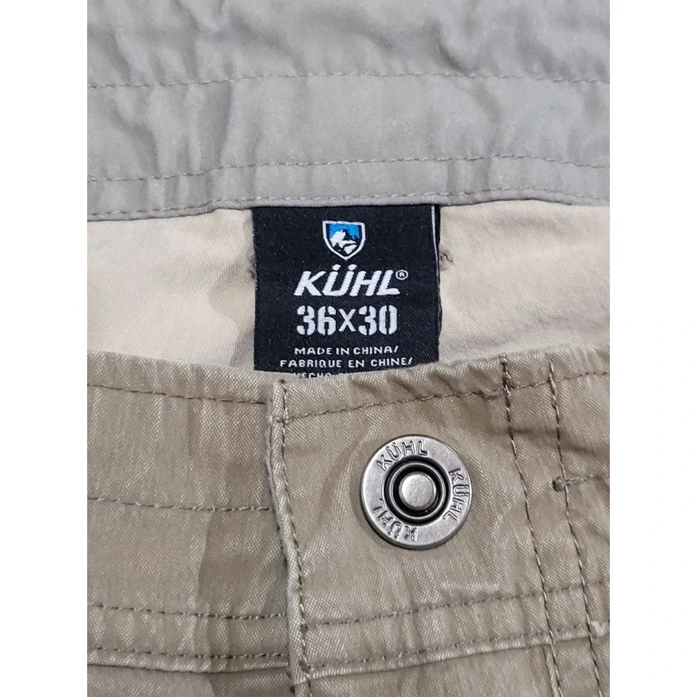 Mens Kuhl Rydr Pants 36x30 Tan Khaki Outdoor Hiking Work Utility Great Condition